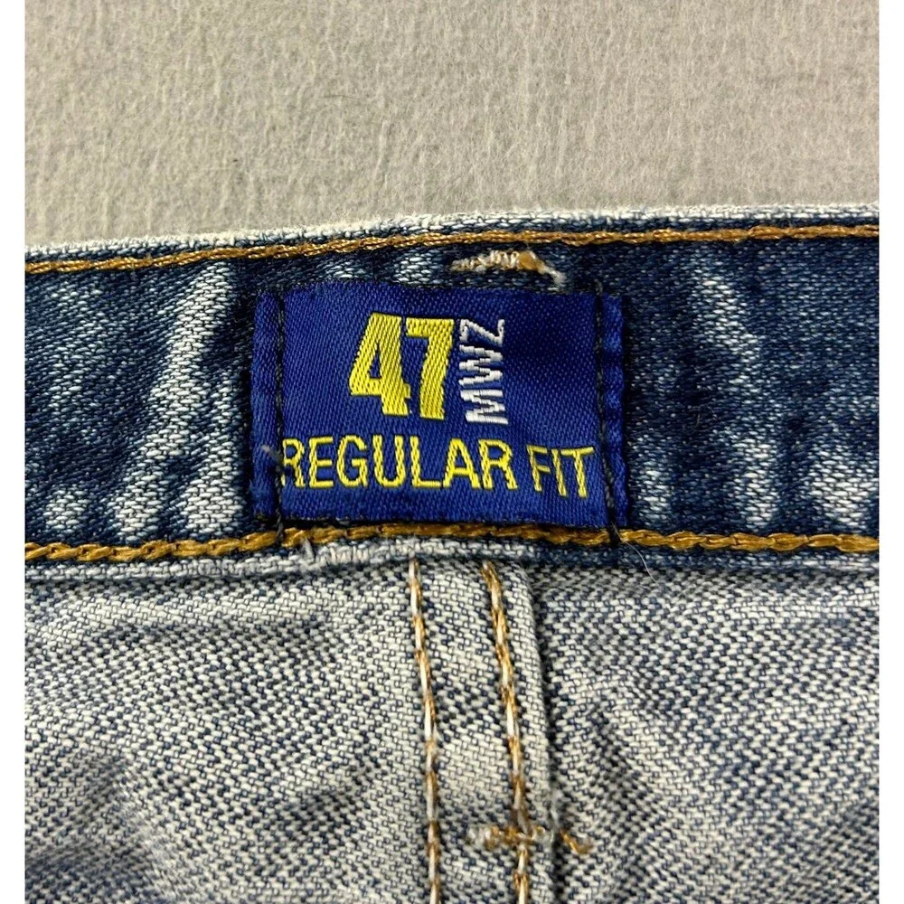 Wrangler 47MWZ Jeans Mens Blue Regular Fit Cowboy Cut Straight Leg 38x30